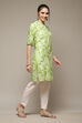 Lime Green LIVA Straight Kurta image number 5